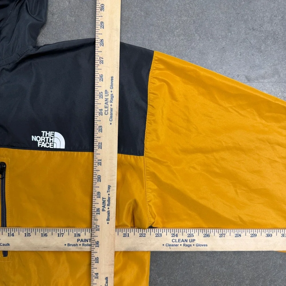 The North Face Mens Yellow Black Colorblock Hooded Windbreaker Jacket XL